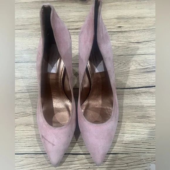 Ted Baker Pink Savio Suede Pointed Pumps Heels - Picture 6 of 8